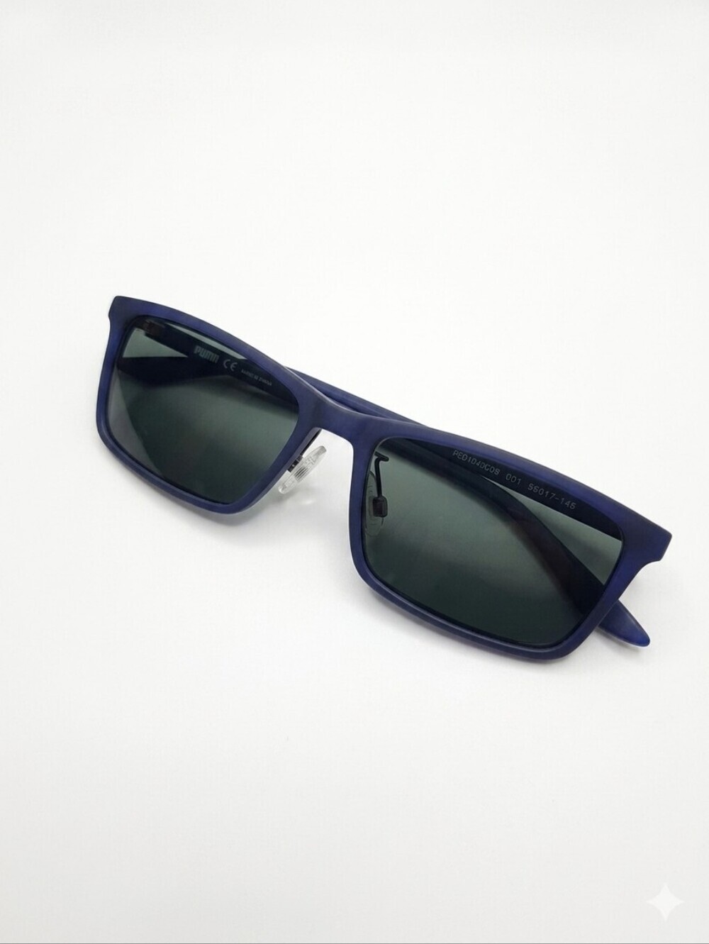 PUMA Mens Matte Navy Rectangular Eyeglasses Frames pe01040c0s